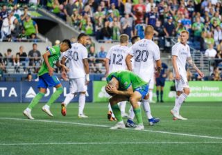 Sounders struggle to score against Real Salt Lake in 2-1 loss Seattle Sounder Jordan Morris holds his head in frustration during a match against Real Salt Lake